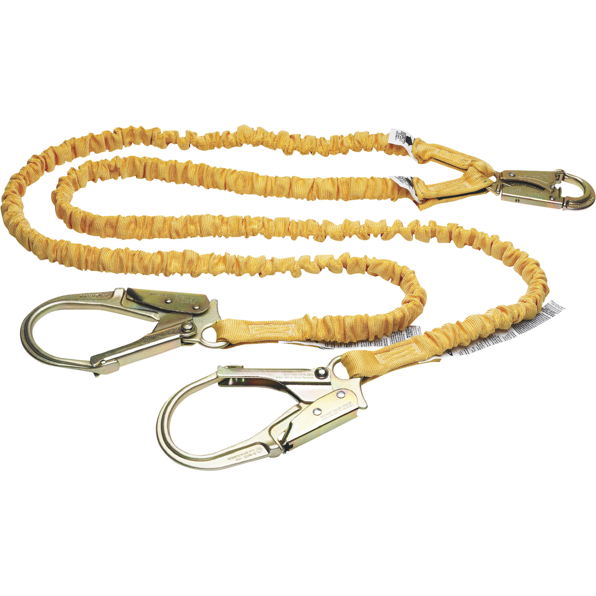 Werner SoftCoil 6ft. Twin-Leg Lanyard, Snap Hook and Rebar Hook, Model# C451200